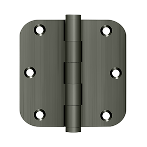 Deltana Architectural Hardware Solid Brass Hinges & Finials 3 1-2"x 3 1-2"x 5-8" Radius Hinges pair - cabinetknobsonline