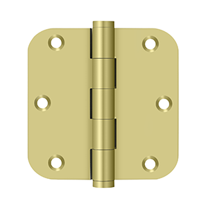 Deltana Architectural Hardware Solid Brass Hinges & Finials 3 1-2"x 3 1-2"x 5-8" Radius Hinges pair - cabinetknobsonline