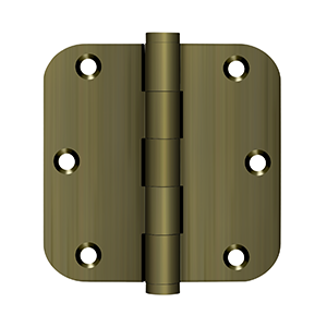 Deltana Architectural Hardware Solid Brass Hinges & Finials 3 1-2"x 3 1-2"x 5-8" Radius Hinges pair - cabinetknobsonline