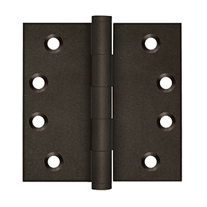 Deltana Architectural Hardware Specialty Solid Brass Hinges & Finials 4"x 4" Square Hinges pair - cabinetknobsonline