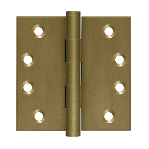 Deltana Architectural Hardware Specialty Solid Brass Hinges & Finials 4"x 4" Square Hinges pair - cabinetknobsonline