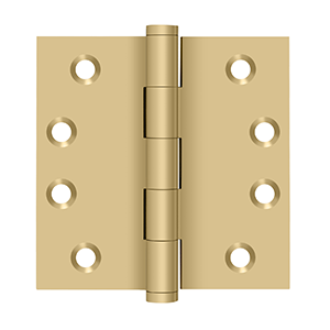 Deltana Architectural Hardware Solid Brass Hinges & Finials 4" x 4" Square Hinges pair - cabinetknobsonline