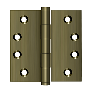 Deltana Architectural Hardware Solid Brass Hinges & Finials 4" x 4" Square Hinges pair - cabinetknobsonline