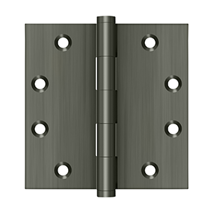 Deltana Architectural Hardware Solid Brass Hinges & Finials 4 1-2" x 4 1-2" Square Hinges pair - cabinetknobsonline