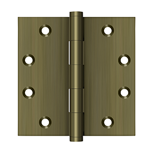 Deltana Architectural Hardware Solid Brass Hinges & Finials 4 1-2" x 4 1-2" Square Hinges pair - cabinetknobsonline