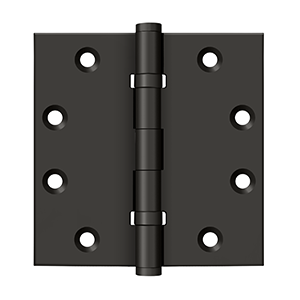 Deltana Architectural Hardware Solid Brass Hinges & Finials 4 1-2"x 4 1-2" Square Hinges, Ball Bearings pair - cabinetknobsonline