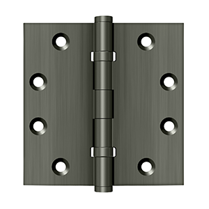 Deltana Architectural Hardware Solid Brass Hinges & Finials 4 1-2"x 4 1-2" Square Hinges, Ball Bearings pair - cabinetknobsonline