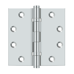 Deltana Architectural Hardware Solid Brass Hinges & Finials 4 1-2"x 4 1-2" Square Hinges, Ball Bearings pair - cabinetknobsonline