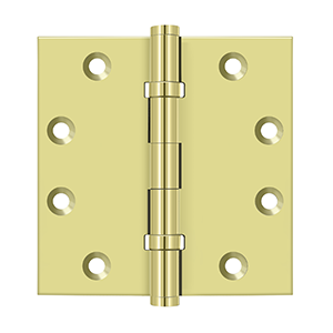 Deltana Architectural Hardware Solid Brass Hinges & Finials 4 1-2"x 4 1-2" Square Hinges, Ball Bearings pair - cabinetknobsonline