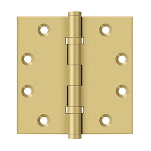 Deltana Architectural Hardware Solid Brass Hinges & Finials 4 1-2"x 4 1-2" Square Hinges, Ball Bearings pair - cabinetknobsonline