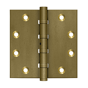 Deltana Architectural Hardware Specialty Solid Brass Hinges & Finials 4 1-2" x 41-2" Square Hinges, Ball Bearings pair - cabinetknobsonline