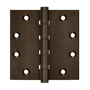 Deltana Architectural Hardware Specialty Solid Brass Hinges & Finials 4 1-2" x 41-2" Square Hinges, Ball Bearings pair - cabinetknobsonline