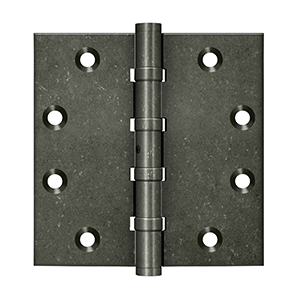 Deltana Architectural Hardware Specialty Solid Brass Hinges & Finials 4 1-2" x 41-2" Square Hinges, Ball Bearings pair - cabinetknobsonline