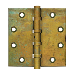 Deltana Architectural Hardware Specialty Solid Brass Hinges & Finials 4 1-2" x 41-2" Square Hinges, Ball Bearings pair - cabinetknobsonline