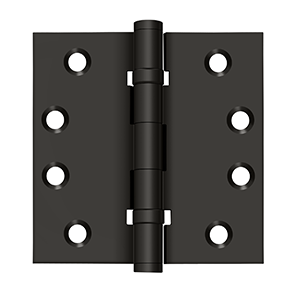 Deltana Architectural Hardware Solid Brass Hinges & Finials 4"x 4" Square Hinges, Ball Bearings pair - cabinetknobsonline