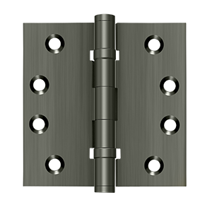 Deltana Architectural Hardware Solid Brass Hinges & Finials 4"x 4" Square Hinges, Ball Bearings pair - cabinetknobsonline