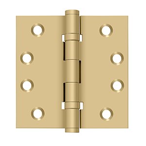 Deltana Architectural Hardware Solid Brass Hinges & Finials 4"x 4" Square Hinges, Ball Bearings pair - cabinetknobsonline