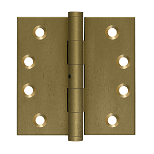 Deltana Architectural Hardware Specialty Solid Brass Hinges & Finials 4"x 4" Square Hinges pair - cabinetknobsonline