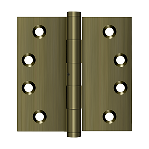 Deltana Architectural Hardware Solid Brass Hinges & Finials 4" x 4" Square Hinges pair - cabinetknobsonline
