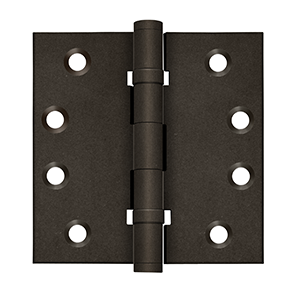 Deltana Architectural Hardware Specialty Solid Brass Hinges & Finials 4" x 4" Square Hinges, Ball Bearings pair - cabinetknobsonline