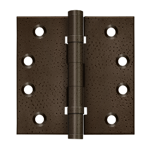 Deltana Architectural Hardware Specialty Solid Brass Hinges & Finials 4" x 4" Square Hinges, Ball Bearings pair - cabinetknobsonline