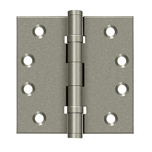 Deltana Architectural Hardware Specialty Solid Brass Hinges & Finials 4" x 4" Square Hinges, Ball Bearings pair - cabinetknobsonline