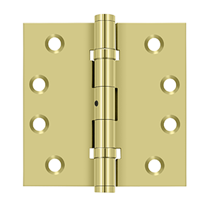 Deltana Architectural Hardware Solid Brass Hinges & Finials 4"x 4" Square Hinges, Ball Bearings pair - cabinetknobsonline