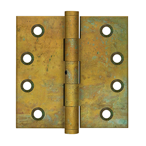 Deltana Architectural Hardware Specialty Solid Brass Hinges & Finials 4"x 4" Square Hinges pair - cabinetknobsonline