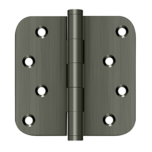 Deltana Architectural Hardware Solid Brass Hinges & Finials 4"x 4"x 5-8" Radius Hinge - Zig-Zag pair - cabinetknobsonline