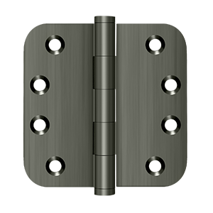 Deltana Architectural Hardware Solid Brass Hinges & Finials 4"x 4"x 5-8" Radius Hinges pair - cabinetknobsonline