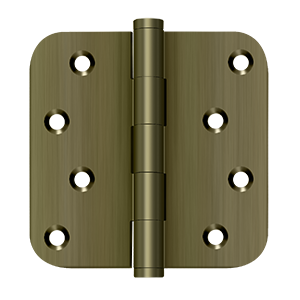 Deltana Architectural Hardware Solid Brass Hinges & Finials 4"x 4"x 5-8" Radius Hinge - Zig-Zag pair - cabinetknobsonline