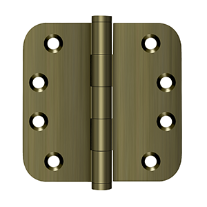 Deltana Architectural Hardware Solid Brass Hinges & Finials 4"x 4"x 5-8" Radius Hinges pair - cabinetknobsonline