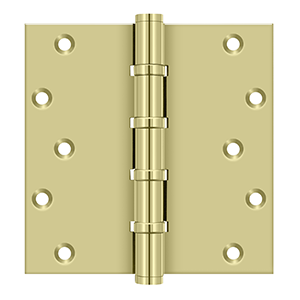 Deltana Architectural Hardware Solid Brass Hinges & Finials 6" X 6" Square Hinges pair - cabinetknobsonline