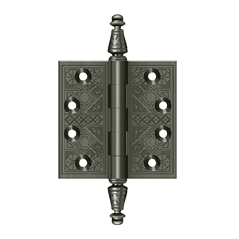 Deltana Architectural Hardware Specialty Solid Brass Hinges & Finials 3 1-2"x 3 1-2" Square Hinges pair - cabinetknobsonline