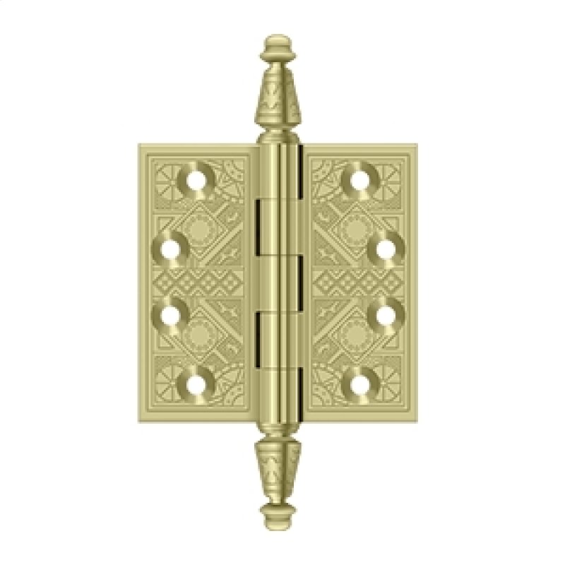 Deltana Architectural Hardware Specialty Solid Brass Hinges & Finials 3 1-2"x 3 1-2" Square Hinges pair - cabinetknobsonline