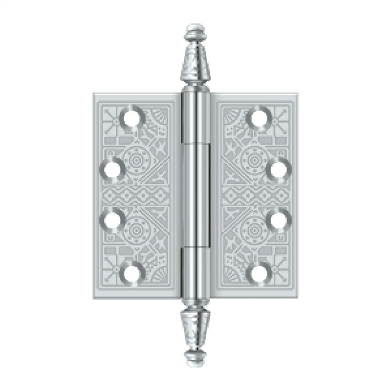 Deltana Architectural Hardware Specialty Solid Brass Hinges & Finials 4"x 4" Square Hinges pair - cabinetknobsonline