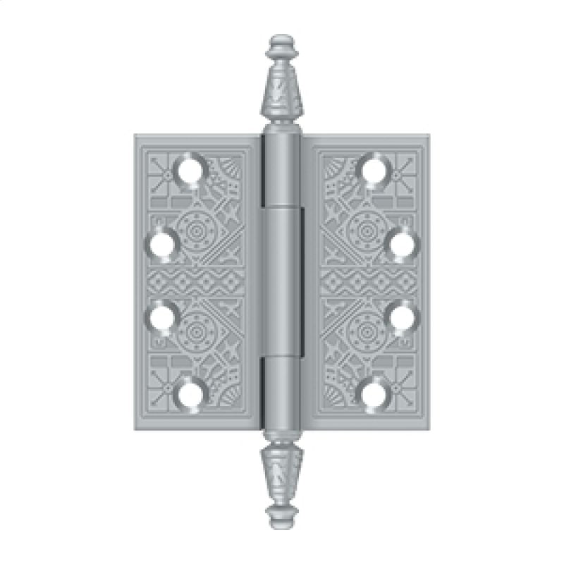 Deltana Architectural Hardware Specialty Solid Brass Hinges & Finials 4"x 4" Square Hinges pair - cabinetknobsonline