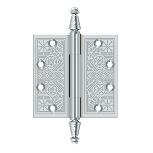 Deltana Architectural Hardware Specialty Solid Brass Hinges & Finials 4 1-2"x 4 1-2" Square Hinges pair - cabinetknobsonline