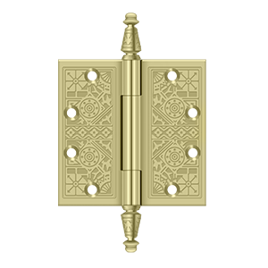 Deltana Architectural Hardware Specialty Solid Brass Hinges & Finials 4 1-2"x 4 1-2" Square Hinges pair - cabinetknobsonline