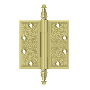 Deltana Architectural Hardware Specialty Solid Brass Hinges & Finials 4 1-2"x 4 1-2" Square Hinges pair - cabinetknobsonline