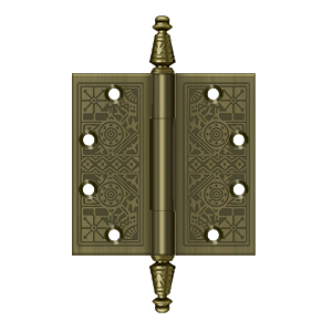 Deltana Architectural Hardware Specialty Solid Brass Hinges & Finials 4 1-2"x 4 1-2" Square Hinges pair - cabinetknobsonline