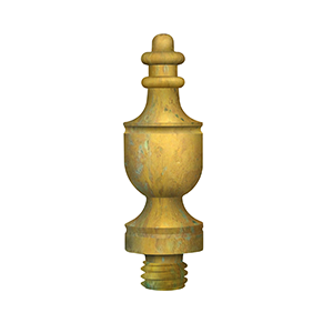 Deltana Architectural Hardware Specialty Solid Brass Hinges & Finials Urn Tip each - cabinetknobsonline