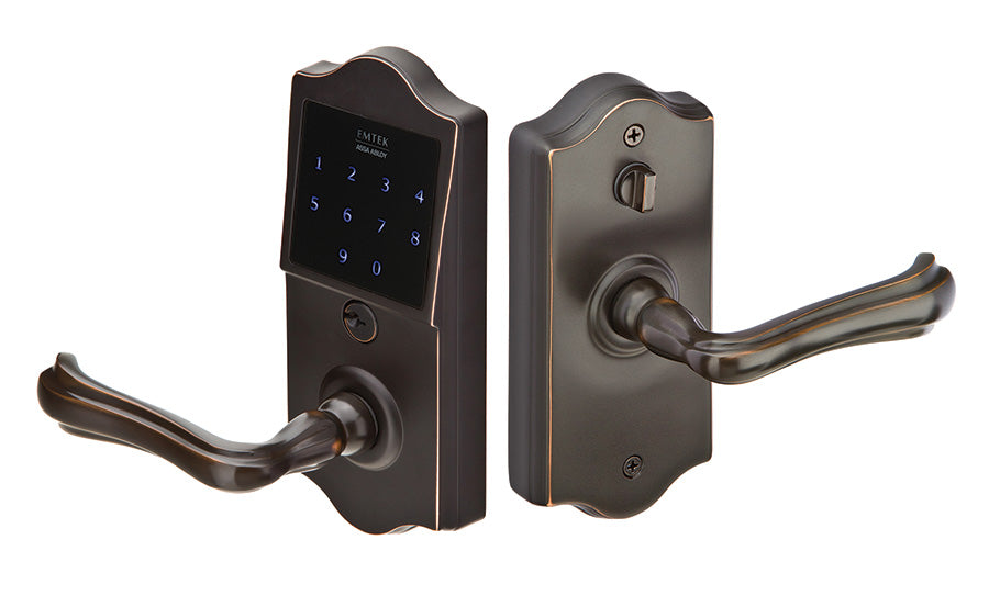 Emtek Electronic Door Hardware Classic Keypad Leverset With Storeroom -Gate Function - cabinetknobsonline