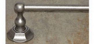 Top Knobs Bathroom Hardware Edwardian 30" Single Towel Rod - Antique Pewter - Hex Back Plate - cabinetknobsonline