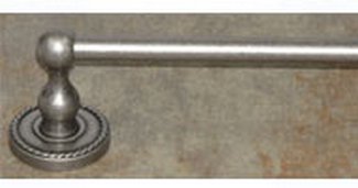 Top Knobs Bathroom Hardware Edwardian Bath 30" Single Towel Rod-Antique Pewter-Rope Back Plate - cabinetknobsonline