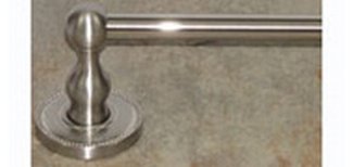 Top Knobs Bathroom Hardware Edwardian 30" Single Towel Rod Brushed Satin Nickel -Beaded Back Plate - cabinetknobsonline