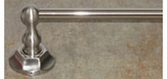 Top Knobs Bathroom Hardware Edwardian 30" Single Towel Rod - Brushed Satin Nickel - Hex Back Plate - cabinetknobsonline