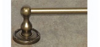 Top Knobs Bathroom Hardware Edwardian Bath 30" Single Towel Rod-German Bronze-Ribbon Back Plate - cabinetknobsonline