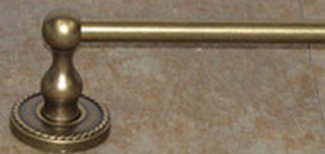 Top Knobs Bathroom Hardware Edwardian Bath 30" Single Towel Rod-German Bronze-Rope Back Plate - cabinetknobsonline