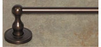 Top Knobs Bathroom Hardware Edwardian 30" Single Towel Rod Oil Rubbed Bronze -Beaded Back Plate - cabinetknobsonline